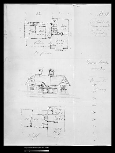 Design for Bracketed American Farm House, Design XVII from The Architecture of Country Houses