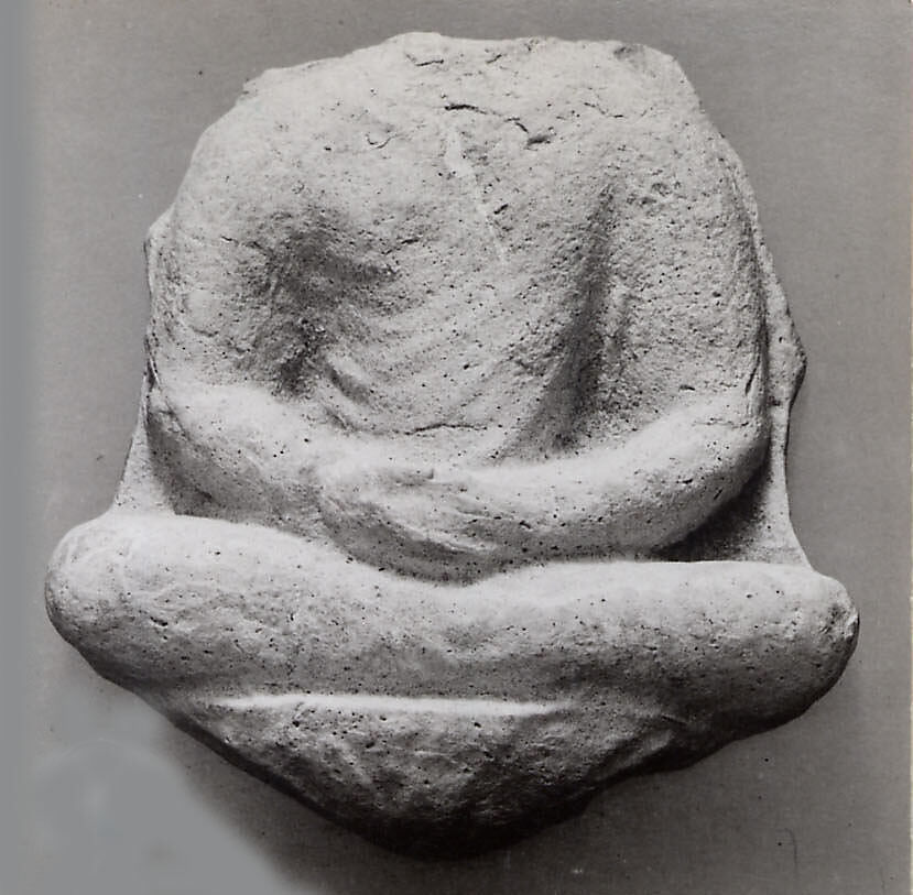 Fragment of a Relief of the Buddha, Stucco, Central Asia 