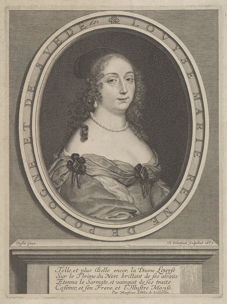 Portrait of Louise Marie, Queen of Poland and Sweden, Robert Nanteuil (French, Reims 1623–1678 Paris), Engraving 