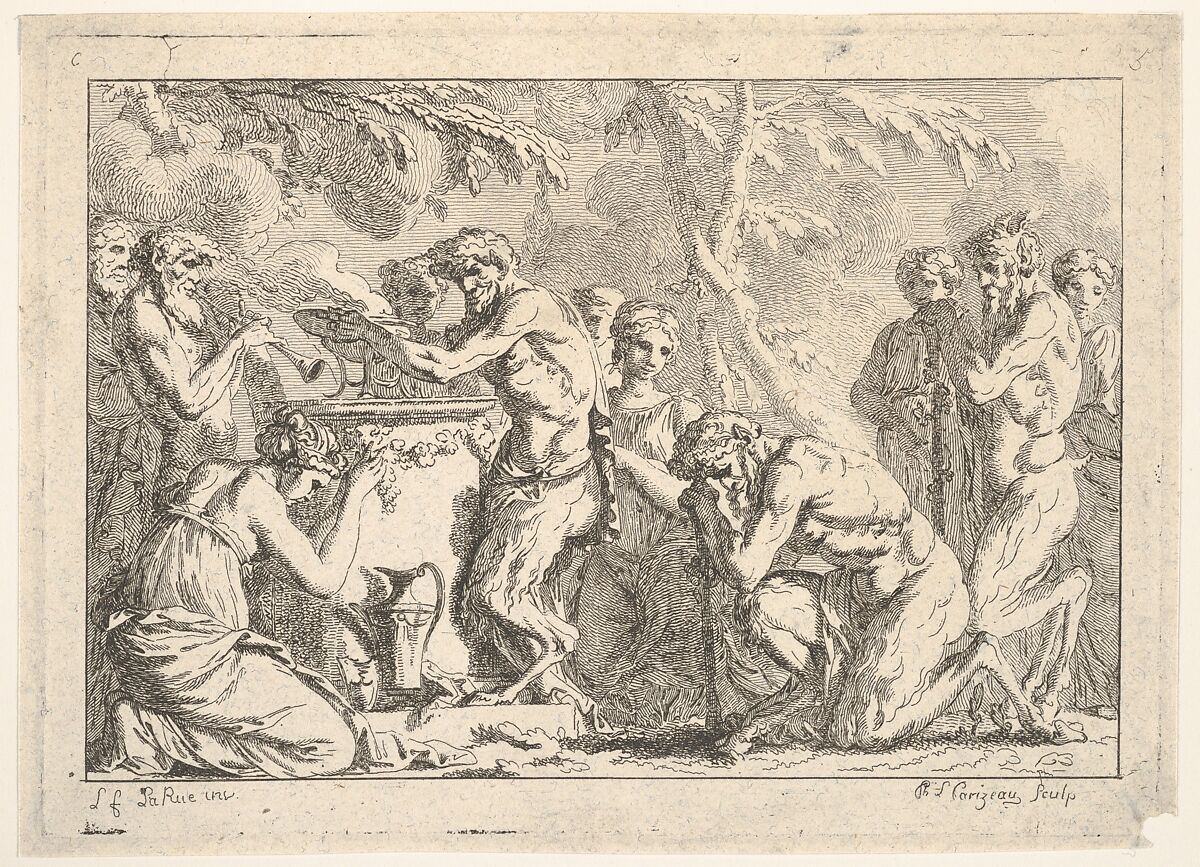 Ancient Sacrifice, Philippe Louis Parizeau (French, Paris 1740–1801 Paris), Etching 
