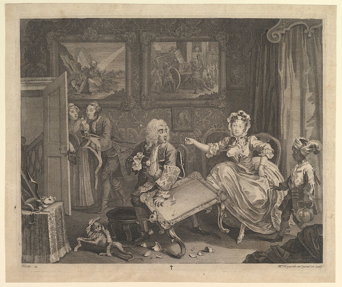 A Harlot's Progress, Plate 2, William Hogarth (British, London 1697–1764 London), Etching and engraving; fourth state of four 