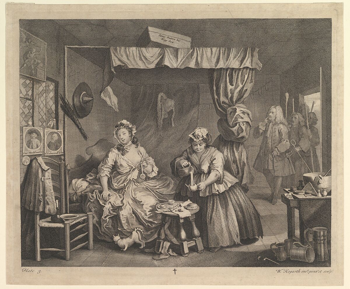 A Harlot's Progress, Plate 3, William Hogarth (British, London 1697–1764 London), Etching and engraving; third state of three 