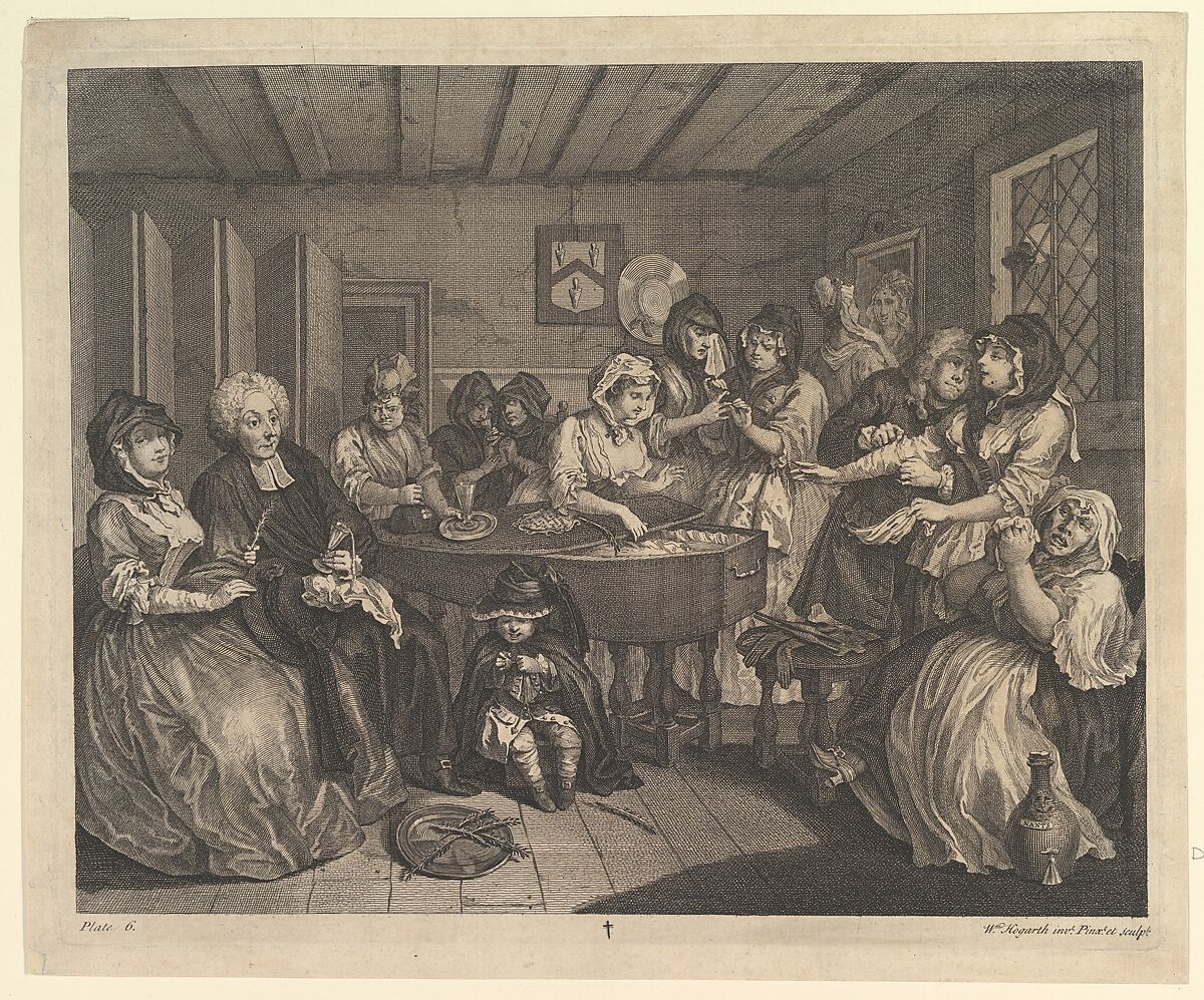 A Harlot's Progress, Plate 6, William Hogarth (British, London 1697–1764 London), Etching and engraving; third state of three 