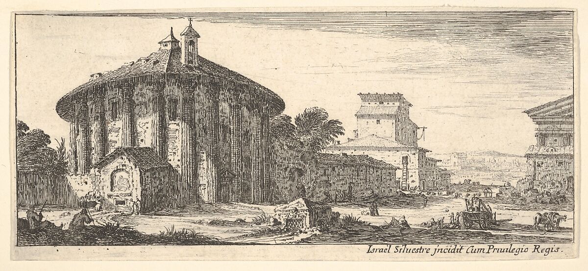 Tempio del Sole (Temple of Cybele in the Piazza della Bocca della Verità), Israel Silvestre (French, Nancy 1621–1691 Paris), Etching 
