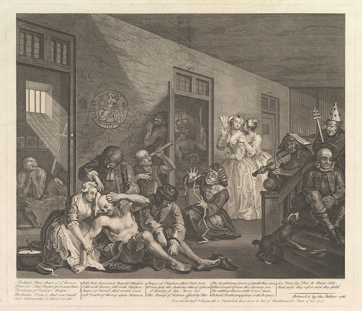 A Rake's Progress, Plate 8, William Hogarth (British, London 1697–1764 London), Etching and engraving; third state of three (retouched 1763) 