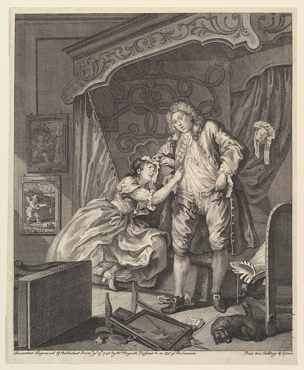 After, William Hogarth (British, London 1697–1764 London), Engraving; second state of three 