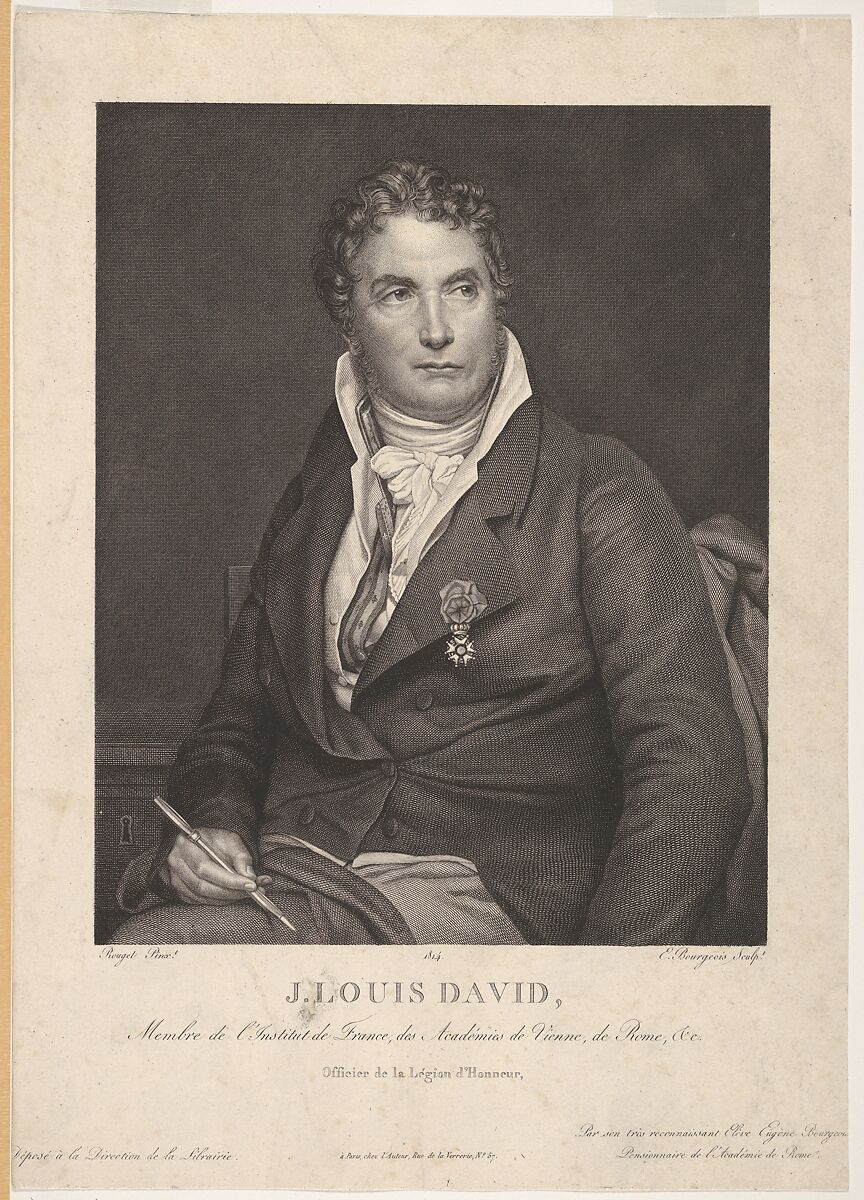 Portrait of J. Louis David, Eugène Bourgeois (French, Paris 1855–1909), Engraving 