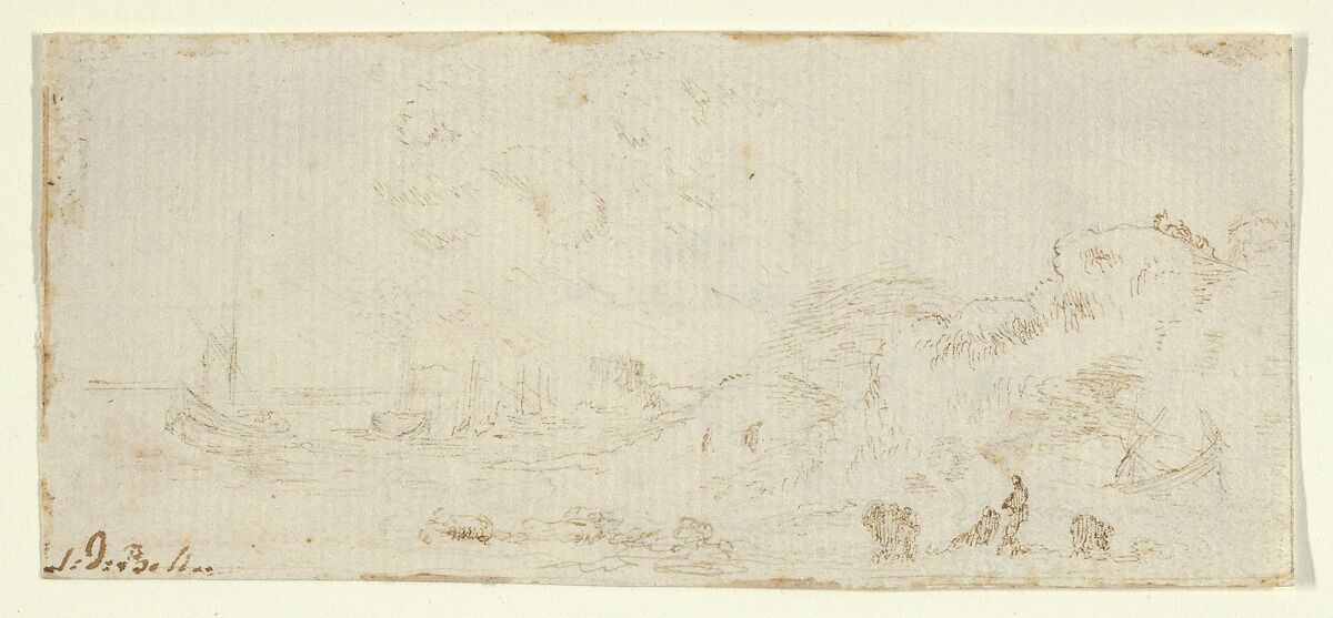 Landscape, Stefano della Bella (Italian, Florence 1610–1664 Florence), Pen and brown ink 