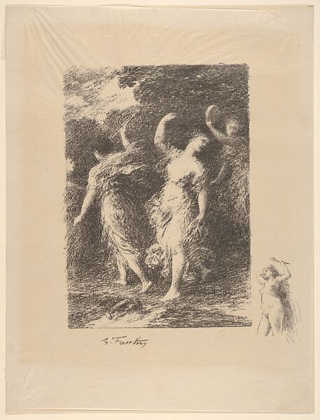 Bacchus, Henri Fantin-Latour (French, Grenoble 1836–1904 Buré), Lithograph on japan paper 