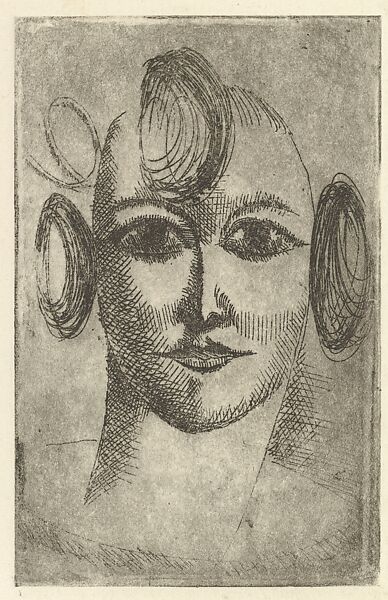 Female Head, Elie Nadelman (American (born Poland), Warsaw 1882–1946 Riverdale, New York), Drypoint; first state of three