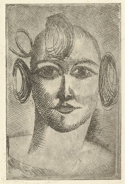 Female Head, Elie Nadelman (American (born Poland), Warsaw 1882–1946 Riverdale, New York), Drypoint; second state of three