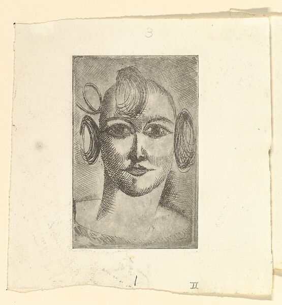 Female Head, Elie Nadelman (American (born Poland), Warsaw 1882–1946 Riverdale, New York), Drypoint; second state of three 