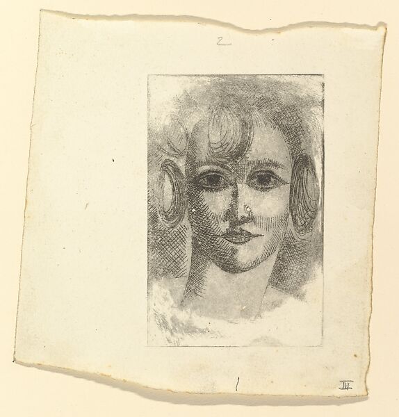 Female Head, Elie Nadelman (American (born Poland), Warsaw 1882–1946 Riverdale, New York), Drypoint; third state of three 