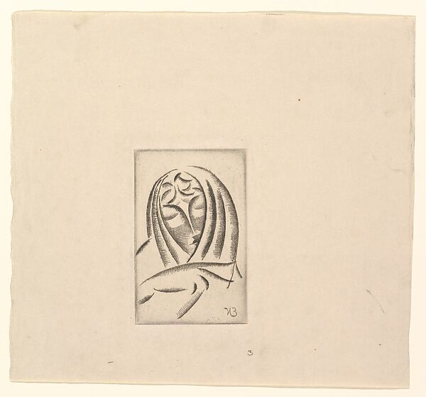 Female Head, Draped (Draped Woman's Head), Elie Nadelman (American (born Poland), Warsaw 1882–1946 Riverdale, New York), Drypoint 