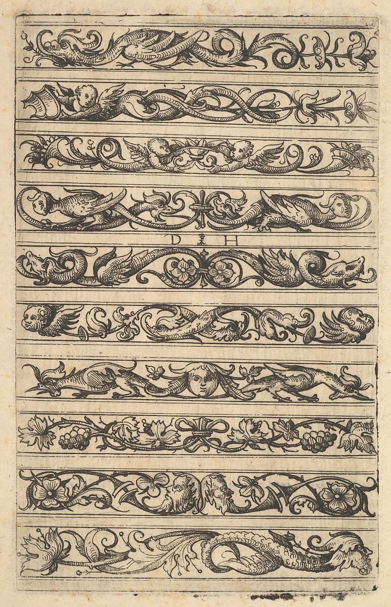 Designs for Ten Decorative Friezes, Daniel Hopfer  German, Etching