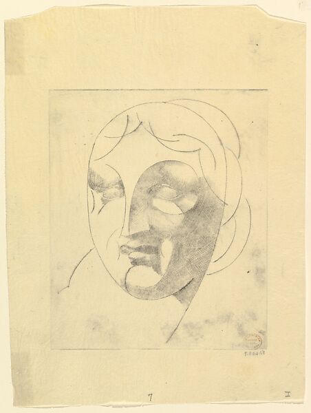 Female Head (Woman's Head), Elie Nadelman (American (born Poland), Warsaw 1882–1946 Riverdale, New York), Drypoint; first state of two 