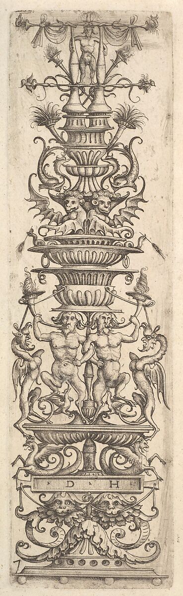 Candelabra Grotesque, Daniel Hopfer (German, Kaufbeuren 1471–1536 Augsburg), Etching; second state 