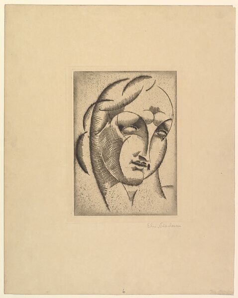 Female Head (Woman's Head), Elie Nadelman (American (born Poland), Warsaw 1882–1946 Riverdale, New York), Drypoint 
