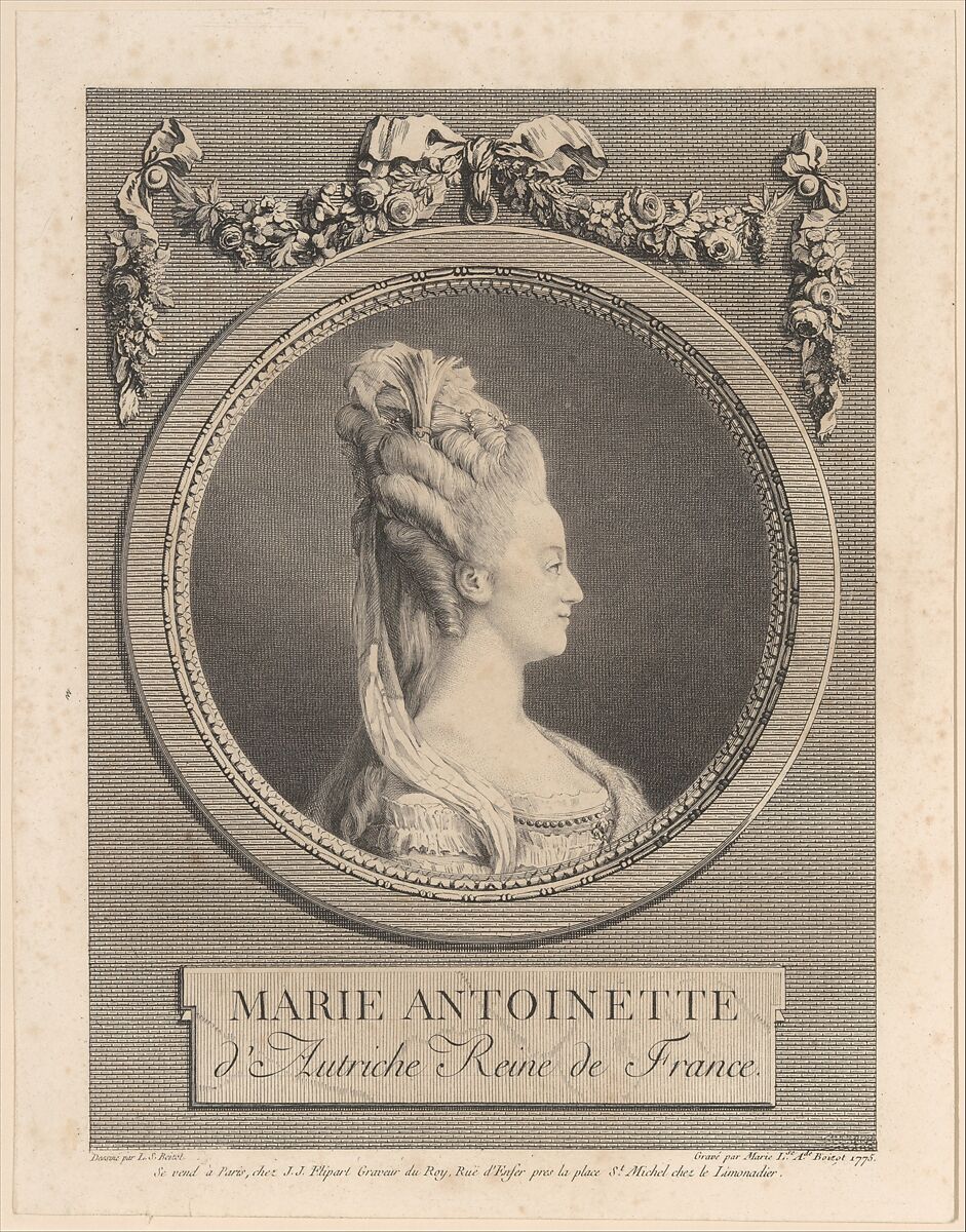 Marie Antoinette, Marie Louise Adélaide Boizot (French, Paris 1744–1800 Paris), Etching 