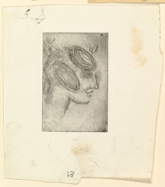 Female Head (Girl's Head in Profile), Elie Nadelman (American (born Poland), Warsaw 1882–1946 Riverdale, New York), Drypoint 