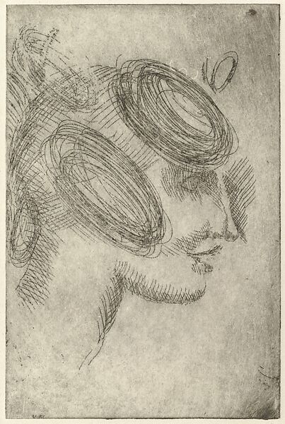Female Head (Girl's Head in Profile), Elie Nadelman (American (born Poland), Warsaw 1882–1946 Riverdale, New York), Drypoint