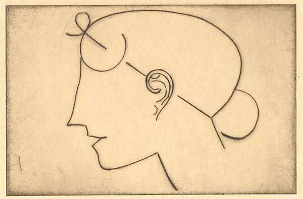 Female Head, Elie Nadelman (American (born Poland), Warsaw 1882–1946 Riverdale, New York), Drypoint 