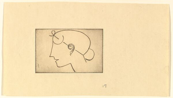 Female Head, Elie Nadelman (American (born Poland), Warsaw 1882–1946 Riverdale, New York), Drypoint