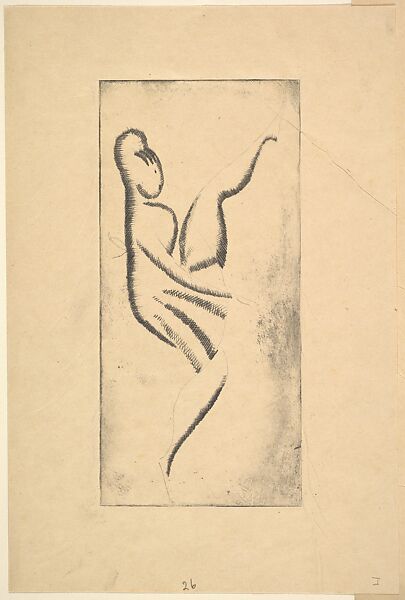 High Kicker, Elie Nadelman (American (born Poland), Warsaw 1882–1946 Riverdale, New York), Drypoint; first state of two 