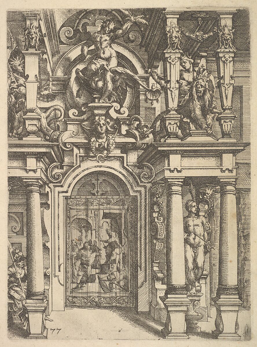 Ornament plate from Architettura, Wendel Dietterlin, the Elder (German, Pfullendorf 1550/51–ca. 1599 Strasbourg), Etching 