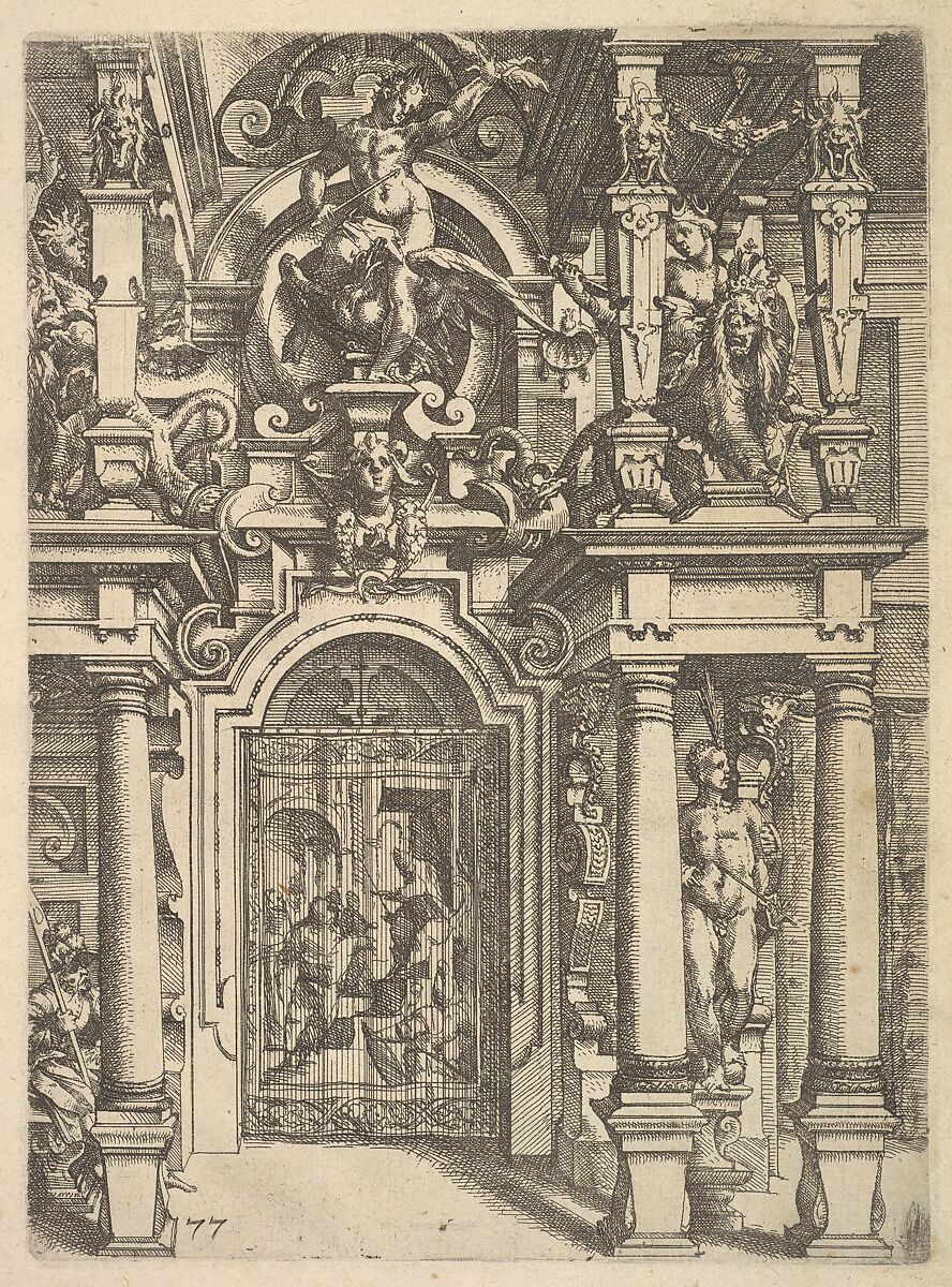 Ornament plate, from "Architettura", Wendel Dietterlin, the Elder (German, Pfullendorf 1550/51–ca. 1599 Strasbourg), Etching 