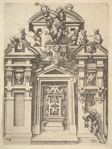 Design for an Architectural Structure with a Hunting Theme, plate 74 from 