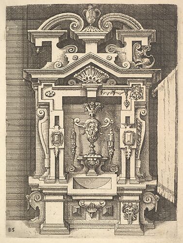 Design for a Lavabo, Plate 85 from Dietterlin's Architectura