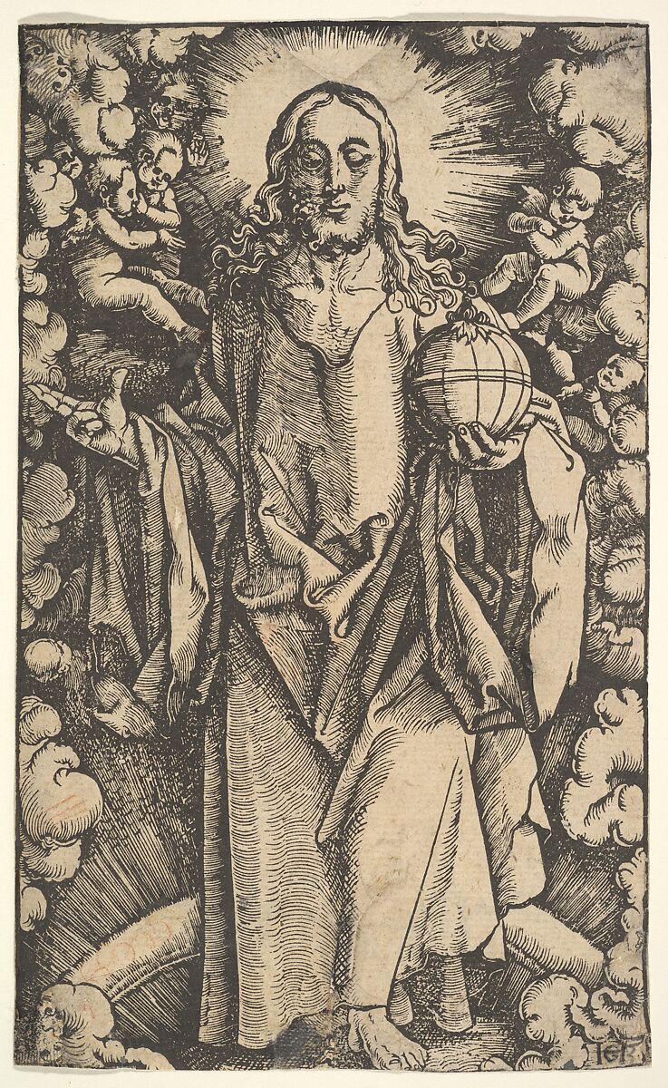 Christ with a Globe, Hans Baldung (called Hans Baldung Grien) (German, Schwäbisch Gmünd (?) 1484/85–1545 Strasbourg), Woodcut 