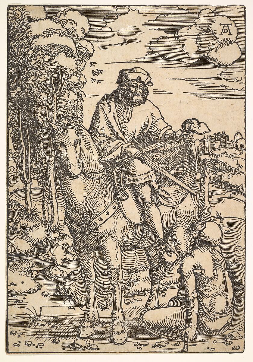 Saint Martin on Horseback, Hans Baldung (called Hans Baldung Grien) (German, Schwäbisch Gmünd (?) 1484/85–1545 Strasbourg), Woodcut; second of two states 
