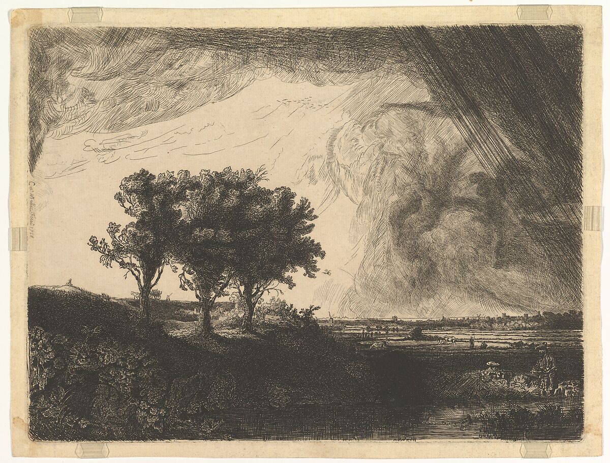 The Three Trees, after Rembrandt, Captain William E. Baillie (Irish, Kilbride, County Carlow 1723–1810 London), Etching; second state of six 