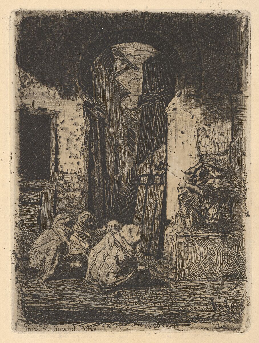 Tangier, Seated Arabs, Mariano Fortuny Marsal (Spanish, Reus 1838–1874 Rome), Etching 