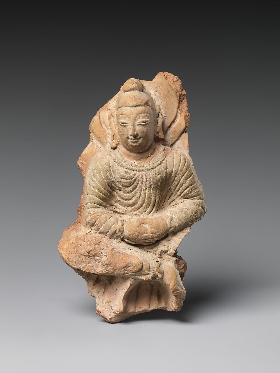 Seated Buddha, Terracotta, China (Xinjiang Autonomous Region) 