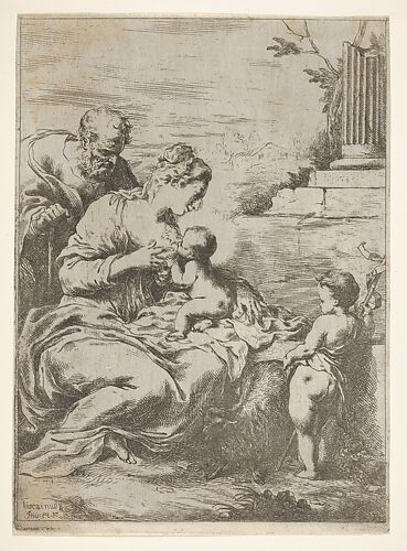The Holy Family with the infant St John the Baptist at right