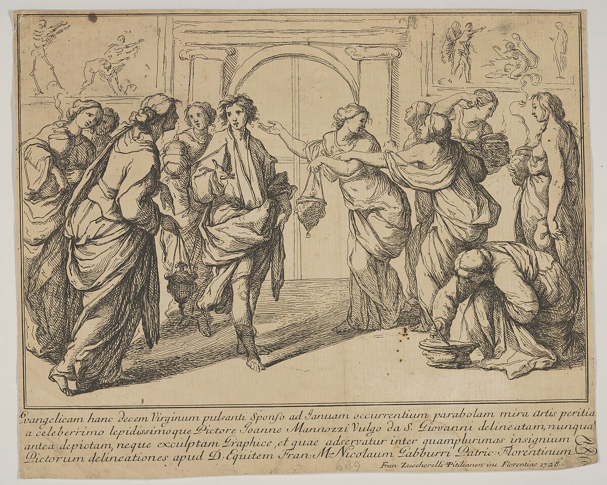 The Wise and the Foolish Virgins, Francesco Zuccarelli (Italian, Pitigliano 1702–1788 Florence), Etching 