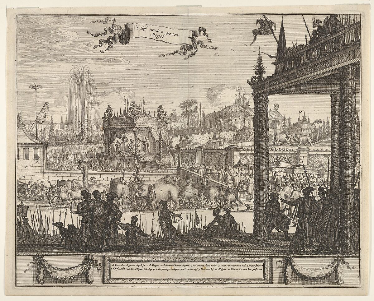 The Court of the Great Mogul ('t Hof vanden grooten Mogol), Anonymous, Dutch, 17th century, Etching 