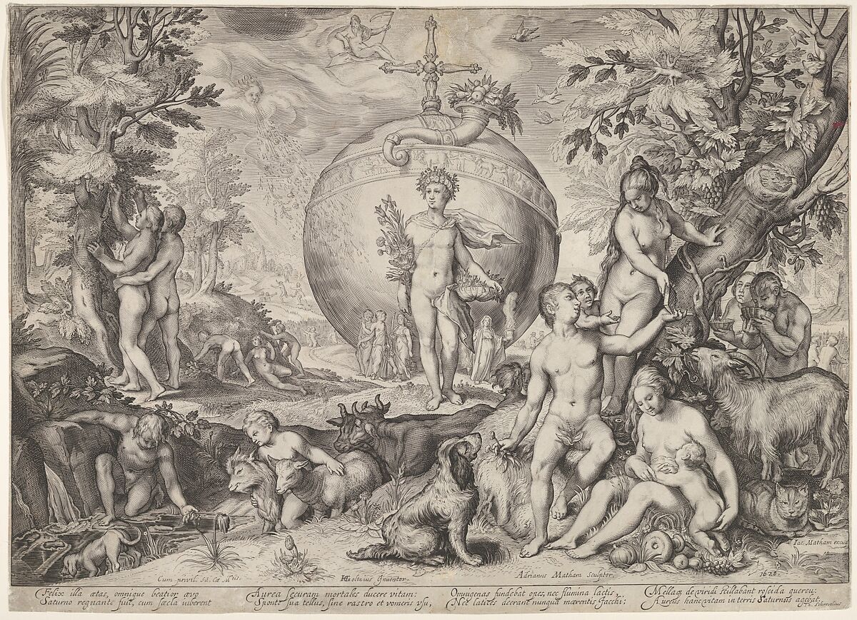 The Golden Age, Adriaen Matham (Dutch, ca. 1599–1660), Engraving 