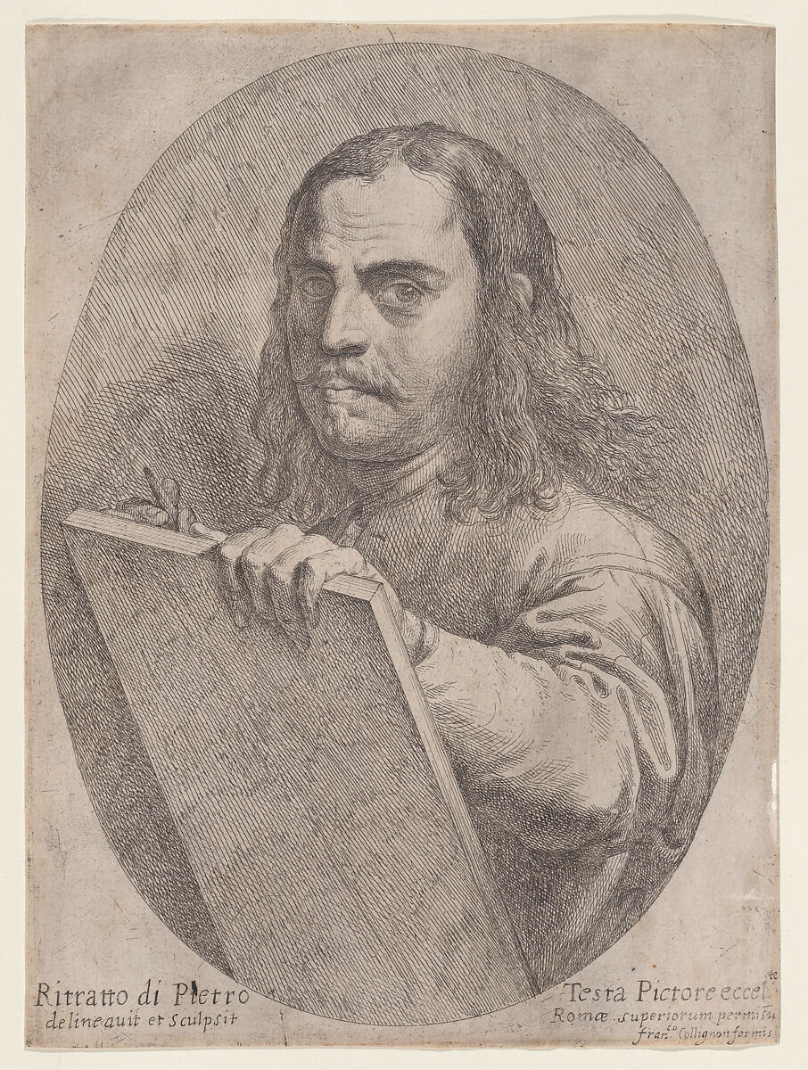 Self-Portrait, Pietro Testa (Italian, Lucca 1612–1650 Rome), Etching 