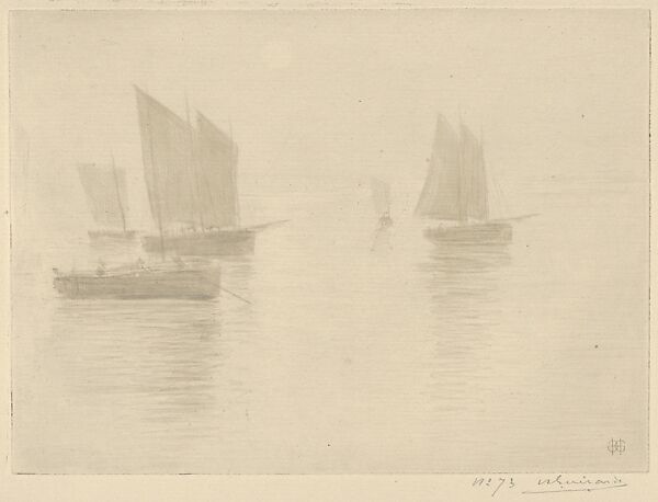 Return from Fishing, Honfleur (Retour de Peche, Honfleur) (Bateaux dans le brouillard / Boats in a Fog), from 