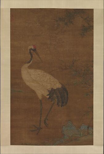 Crane in a bamboo grove