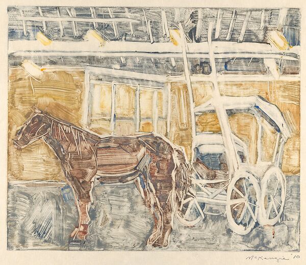 Horse Barns, Mary Beth McKenzie (American, born Cleveland, Ohio, 1946), A series of 17 monotypes