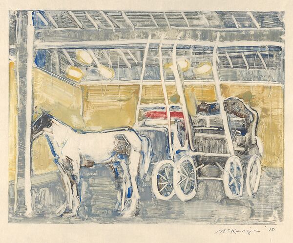 Horse Barns, Mary Beth McKenzie (American, born Cleveland, Ohio, 1946), A series of 17 monotypes