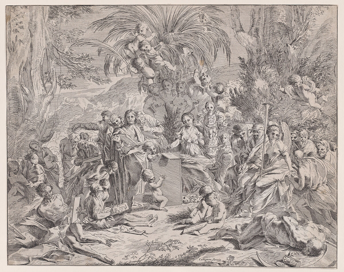 An allegory of painting, François Collignon (French, Nancy ca. 1610–1687 Rome), Etching 
