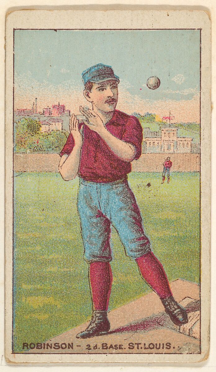 Robinson, 2nd Base, St. Louis, from the Gold Coin series (N284) for Gold Coin Chewing Tobacco, D. Buchner & Co., New York  American, Commercial color lithograph reproducing drawing
