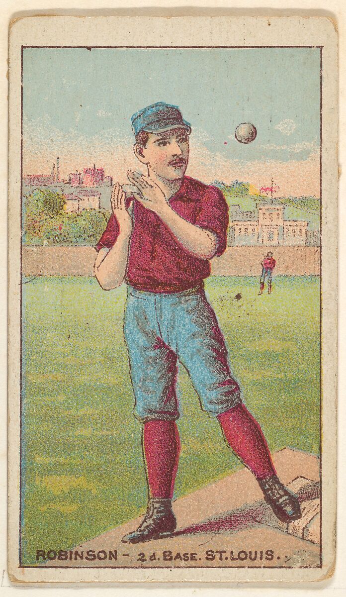 Robinson, 2nd Base, St. Louis, from the Gold Coin series (N284) for Gold Coin Chewing Tobacco, Issued by D. Buchner &amp; Co., New York (American, 19th century), Commercial color lithograph reproducing drawing 