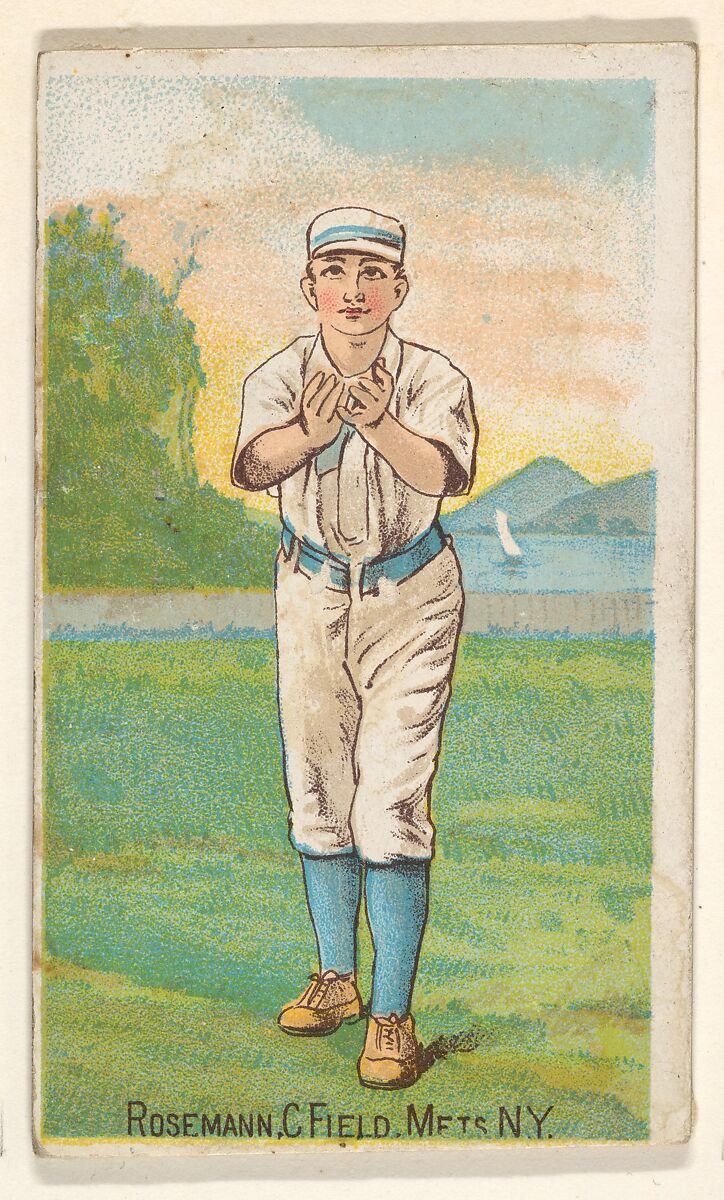 Rosemann, Center Field, Mets, New York, from the Gold Coin series (N284) for Gold Coin Chewing Tobacco, D. Buchner &amp; Co., New York (American, 19th century), Commercial color lithograph reproducing drawing 